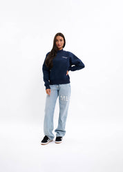 Malelions Women Rhinestone Sweater | Midnight Blue