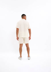 Malelions Men Seersucker Buttonless Polo | Off White