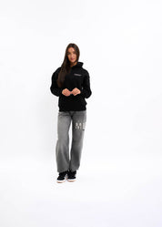 Malelions Women Rhinestone Hoodie | Black