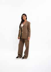 Malelions Women Gallery Oversized Blazer | Dark Taupe