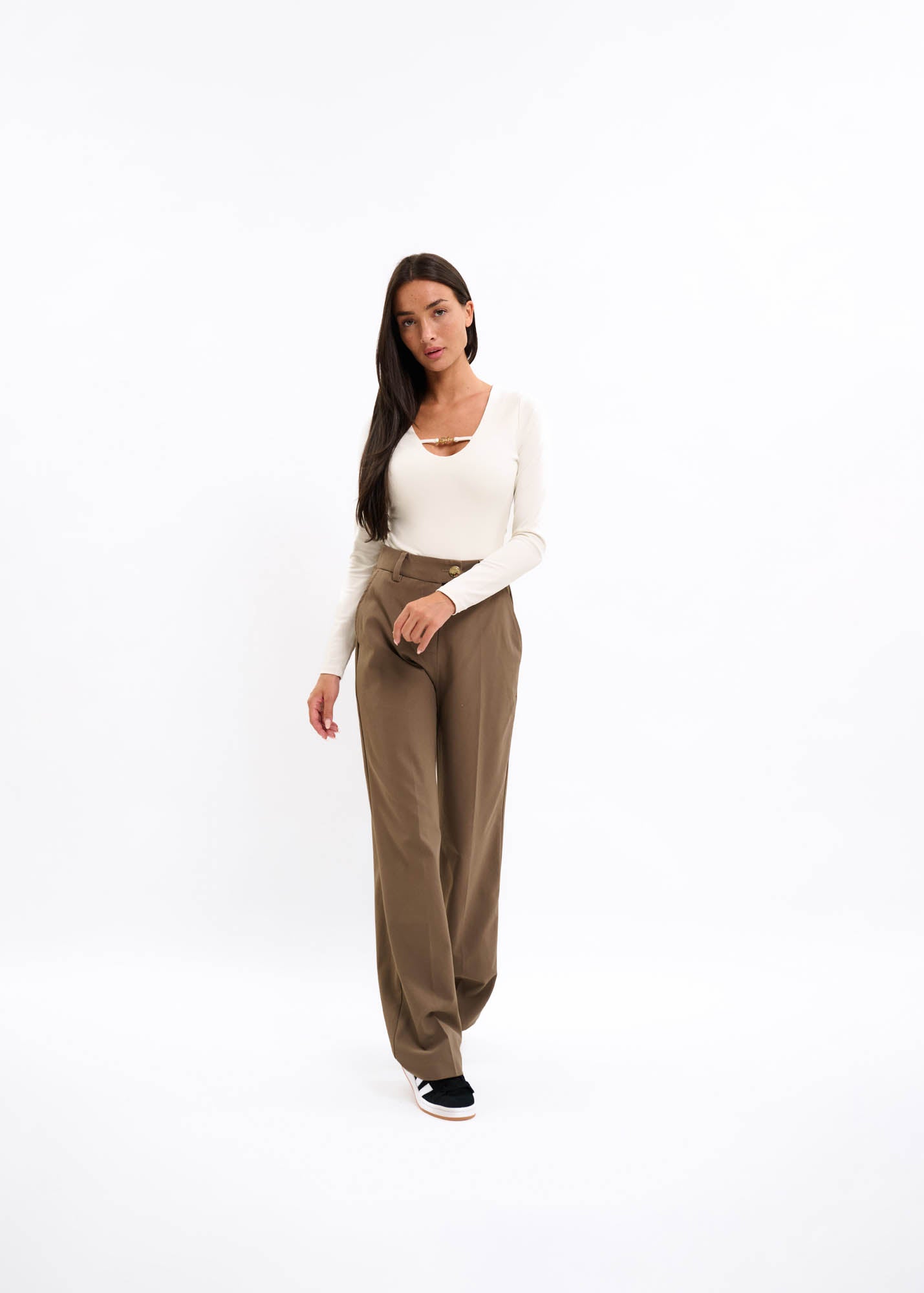 Malelions Women Gallery Pantalon | Dark Taupe