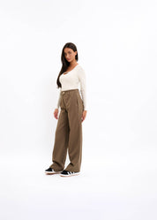 Malelions Women Gallery Pantalon | Dark Taupe