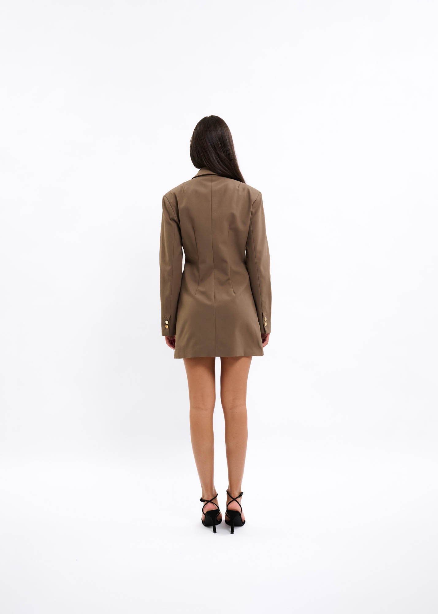Malelions Women Gallery Blazer Dress | Dark Taupe