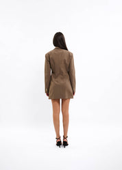 Malelions Women Gallery Blazer Dress | Dark Taupe