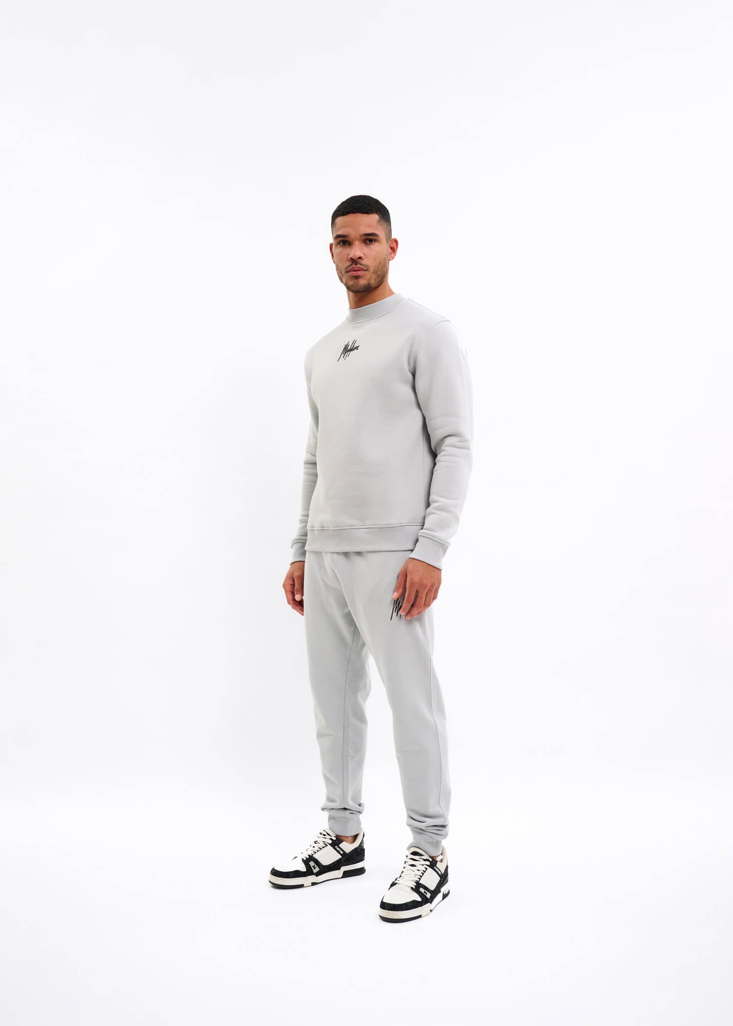 Malelions Men Striped Signature Sweater | Ocean Grey