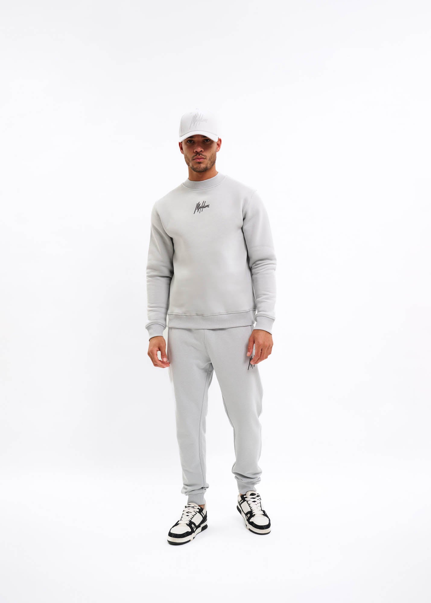 Malelions Men Striped Signature Cap | Ocean Grey