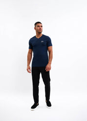 Malelions Men Signature V-Neck T-Shirt 3-Pack | Black/White/Navy