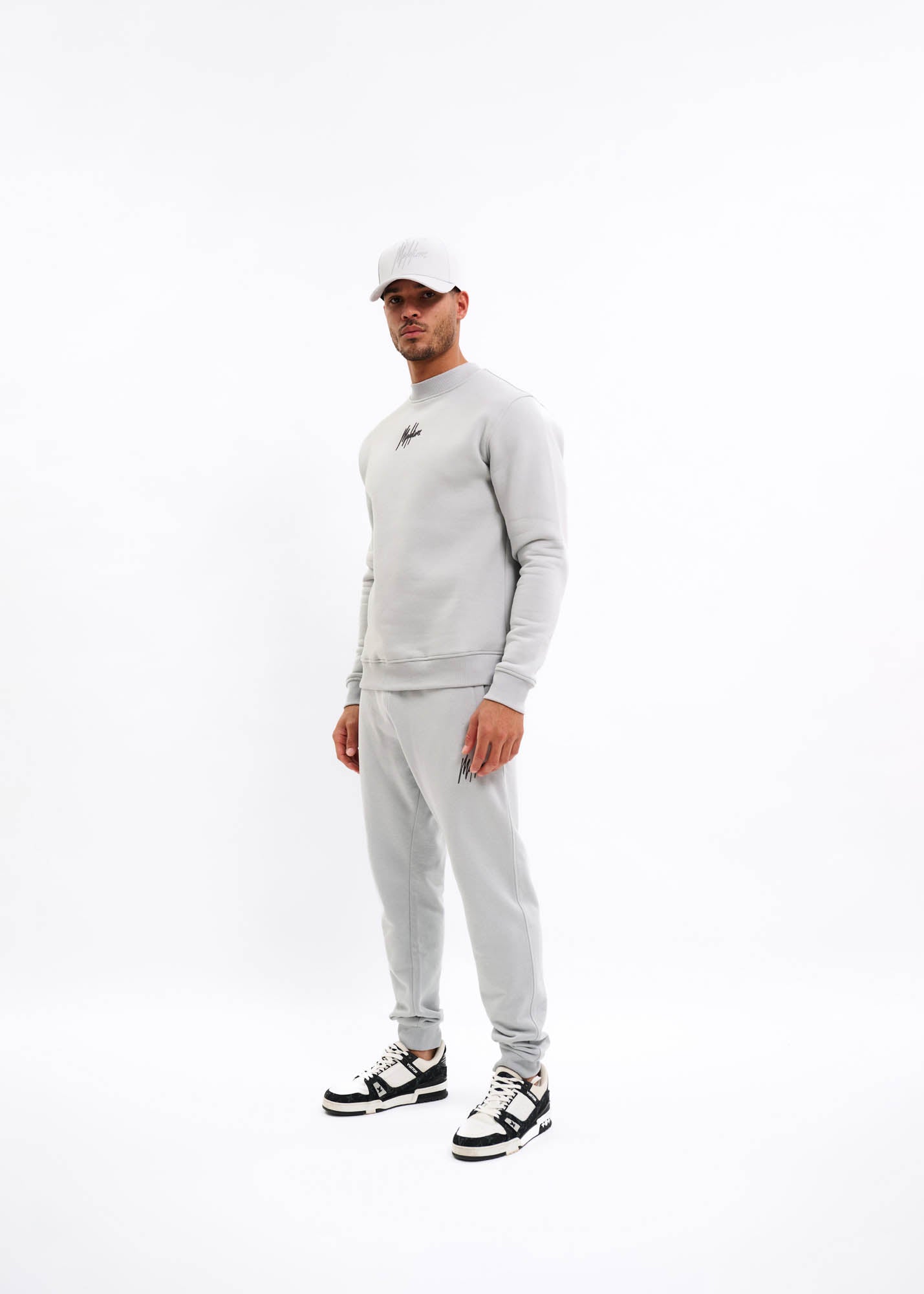 Malelions Men Striped Signature Cap | Ocean Grey