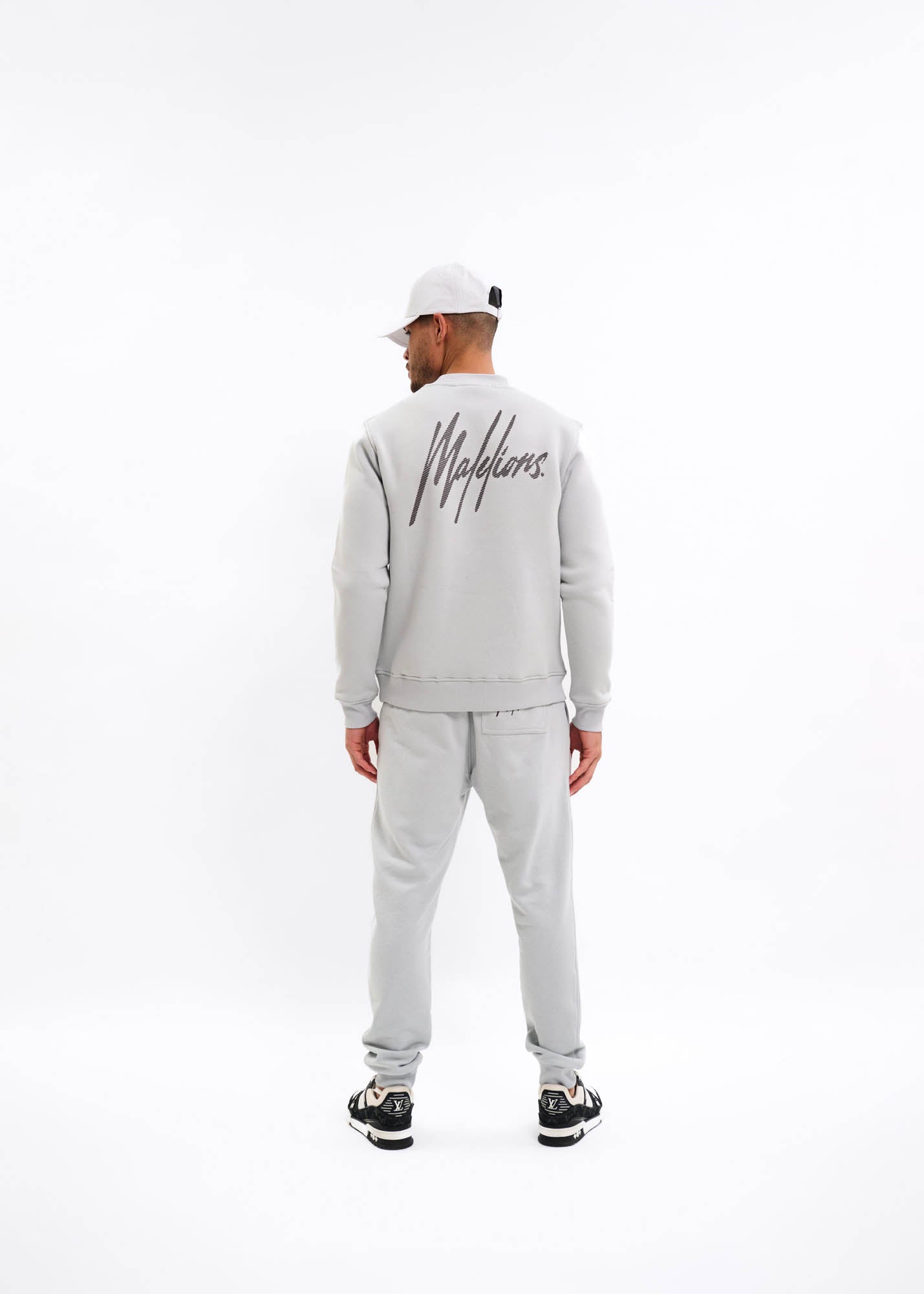 Malelions Men Striped Signature Cap | Ocean Grey