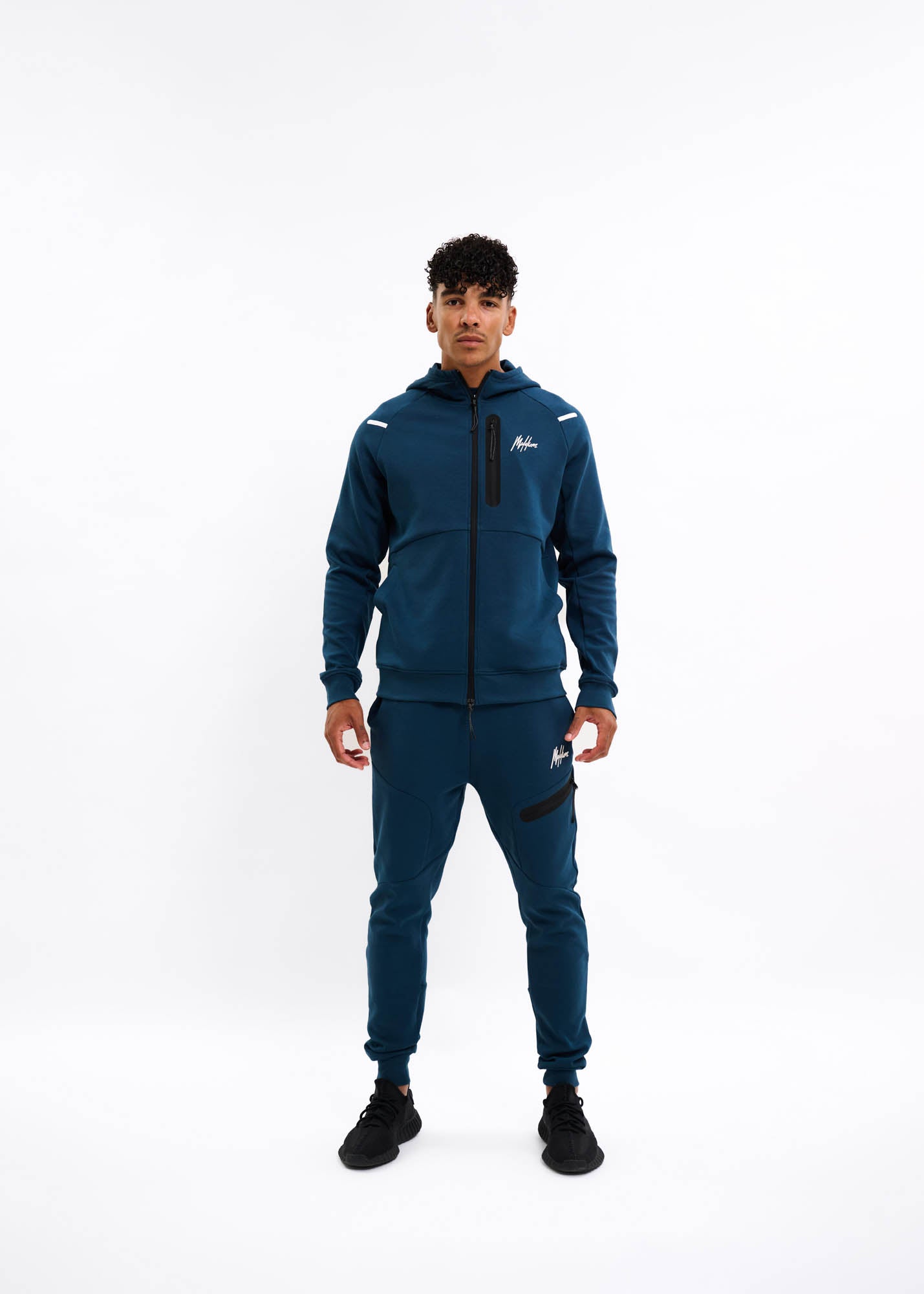 Malelions Sport Counter Zip Hoodie | Indigo