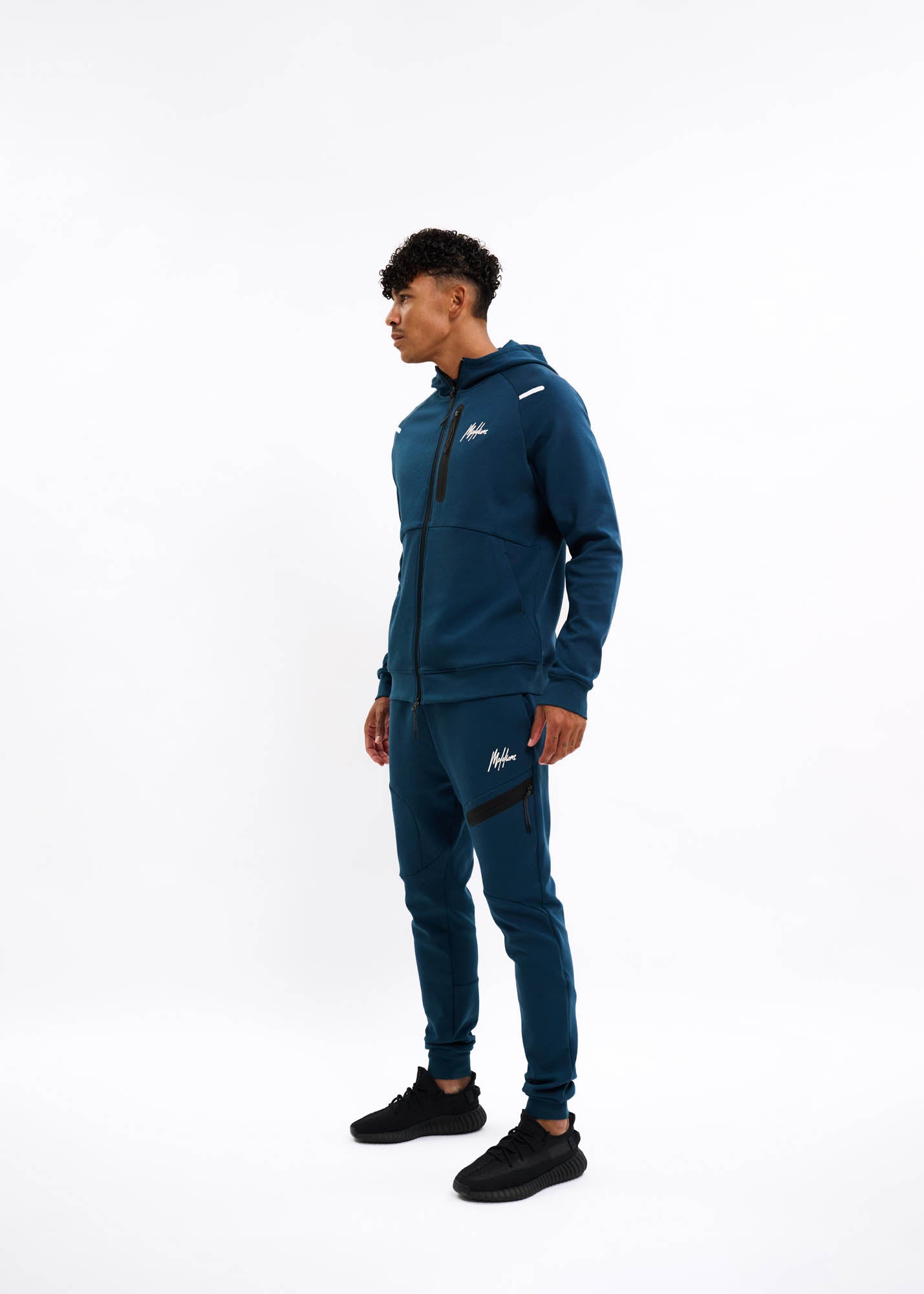 Malelions Sport Counter Zip Hoodie | Indigo