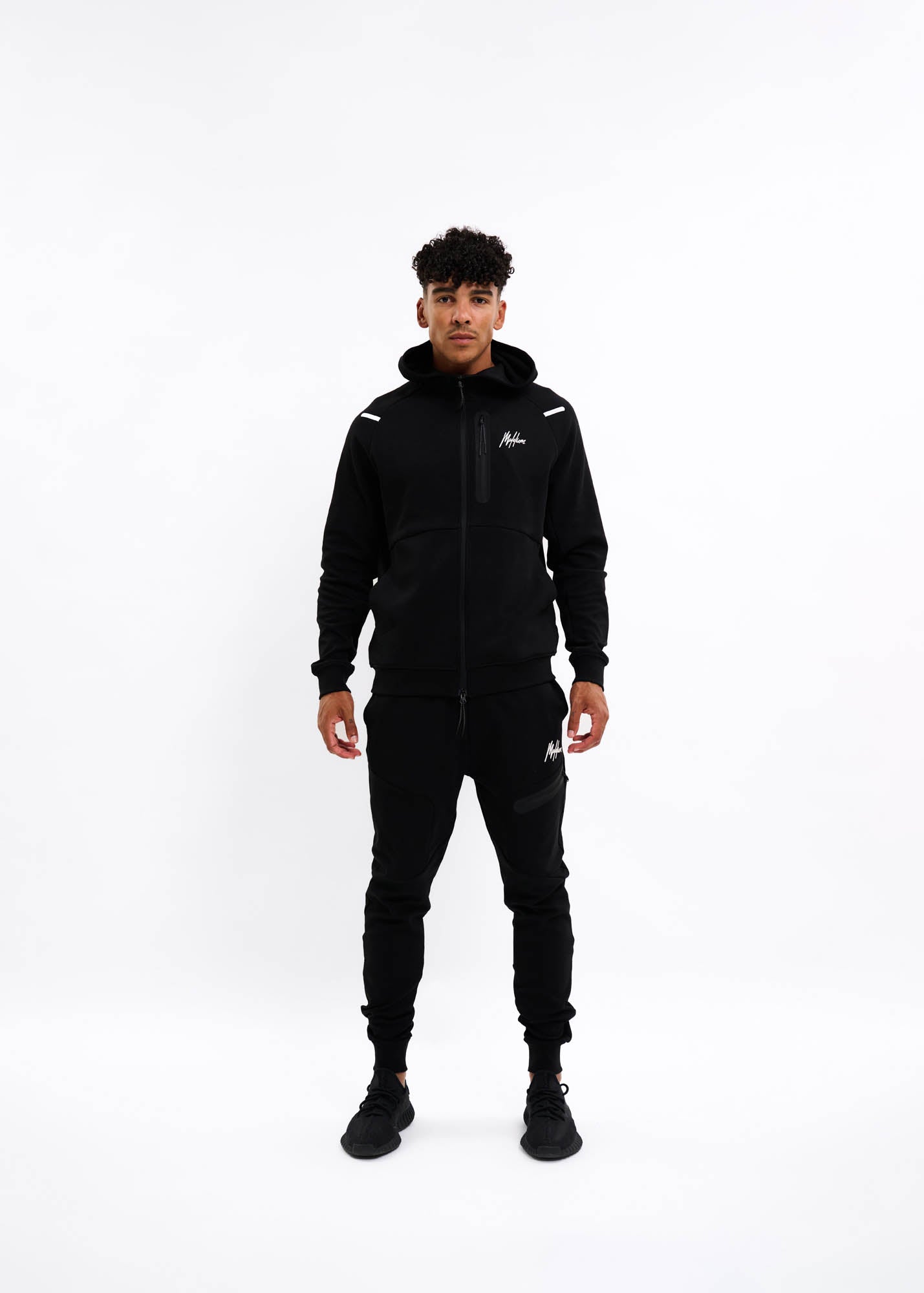 Malelions Sport Counter Zip Hoodie | Black