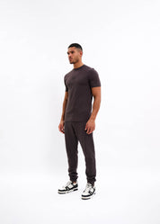 Malelions Men Striped Signature T-Shirt | Mulch Brown