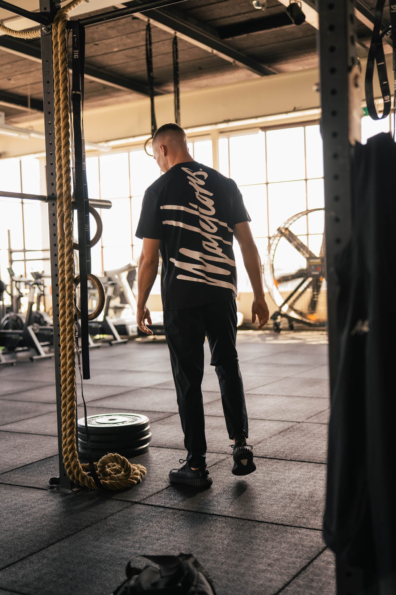 Malelions Sport Oversized Running T-Shirt | Black