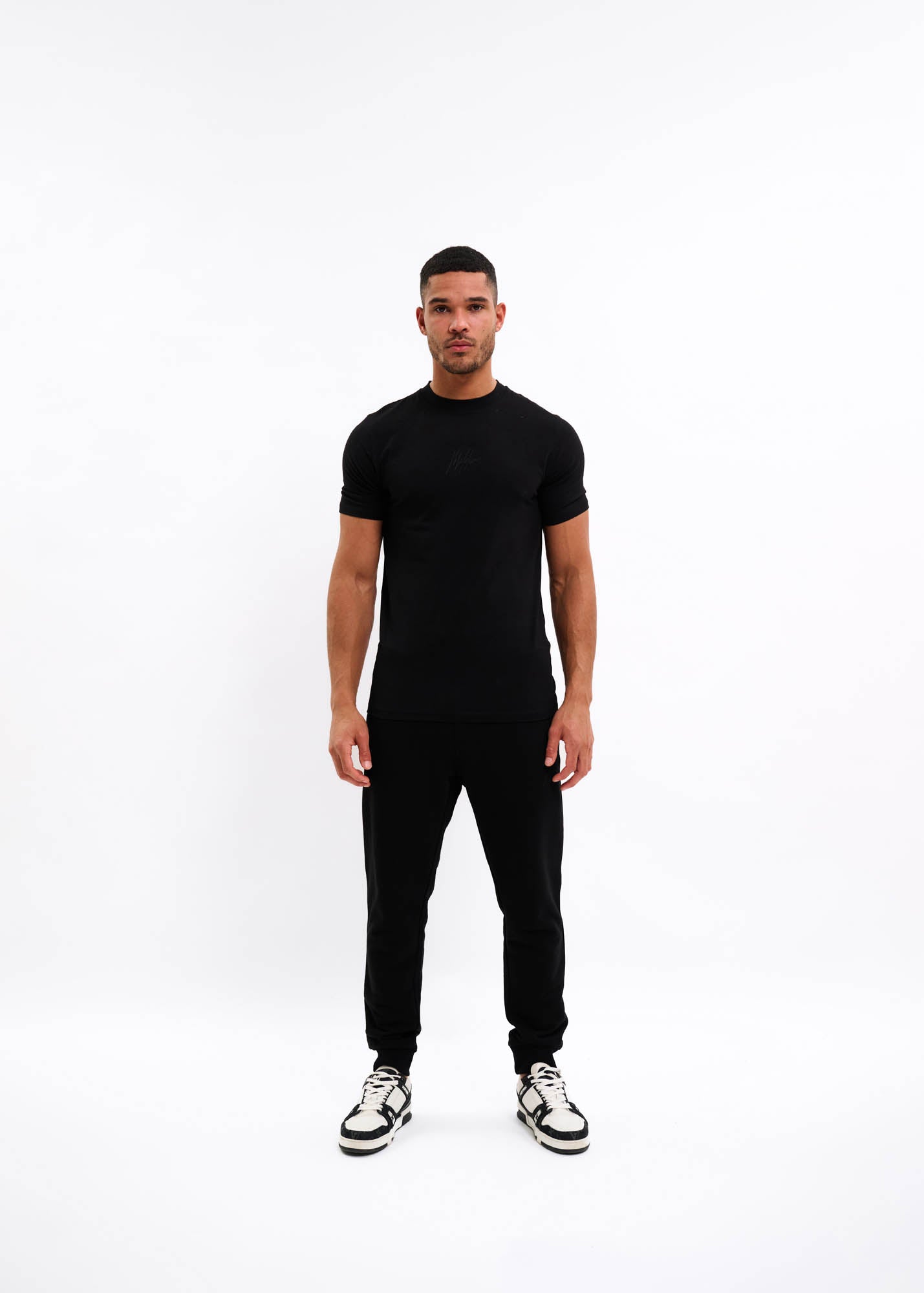 Malelions Men Striped Signature T-Shirt | Black