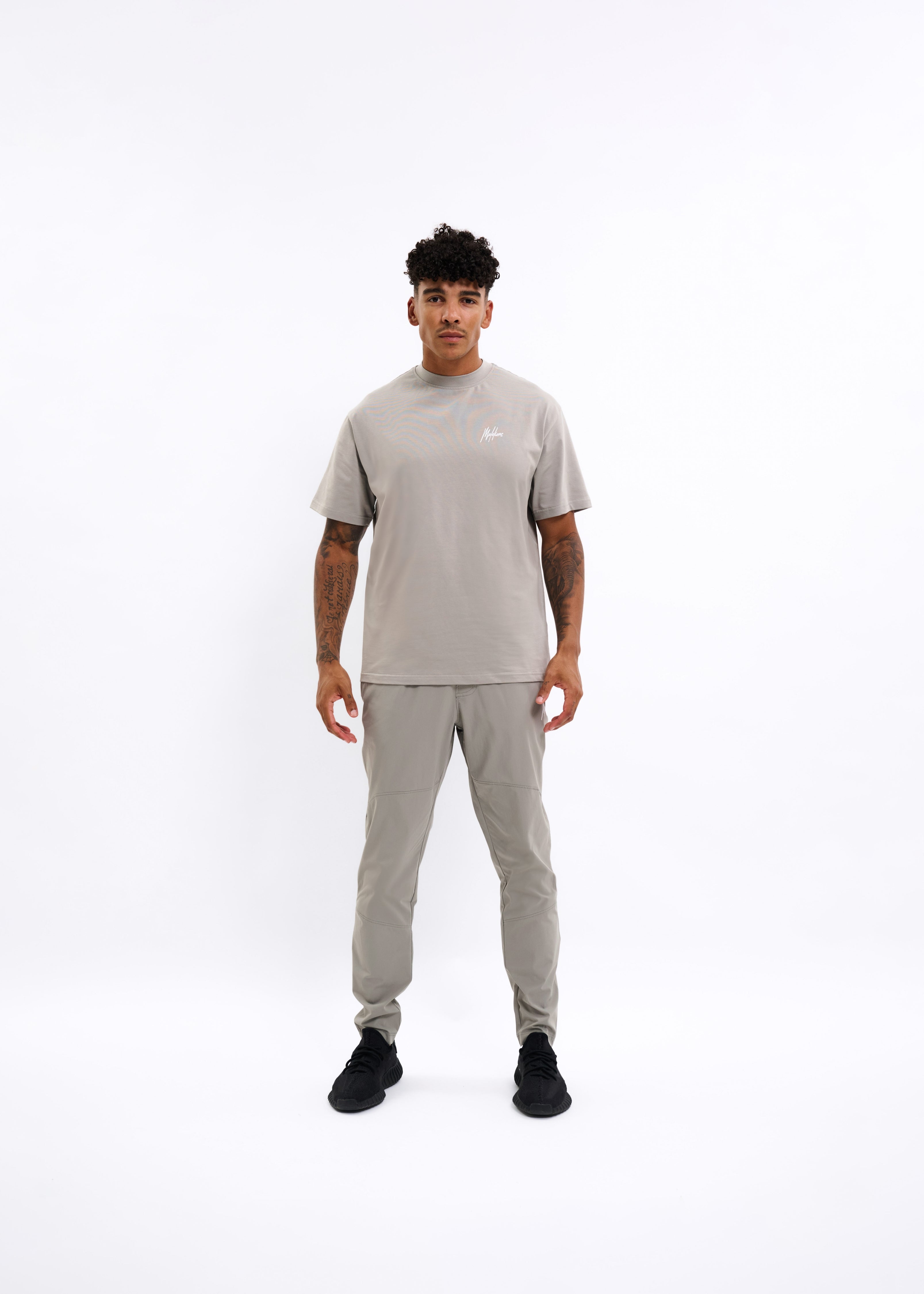 Malelions Sport Oversized Running T-Shirt | Light Grey