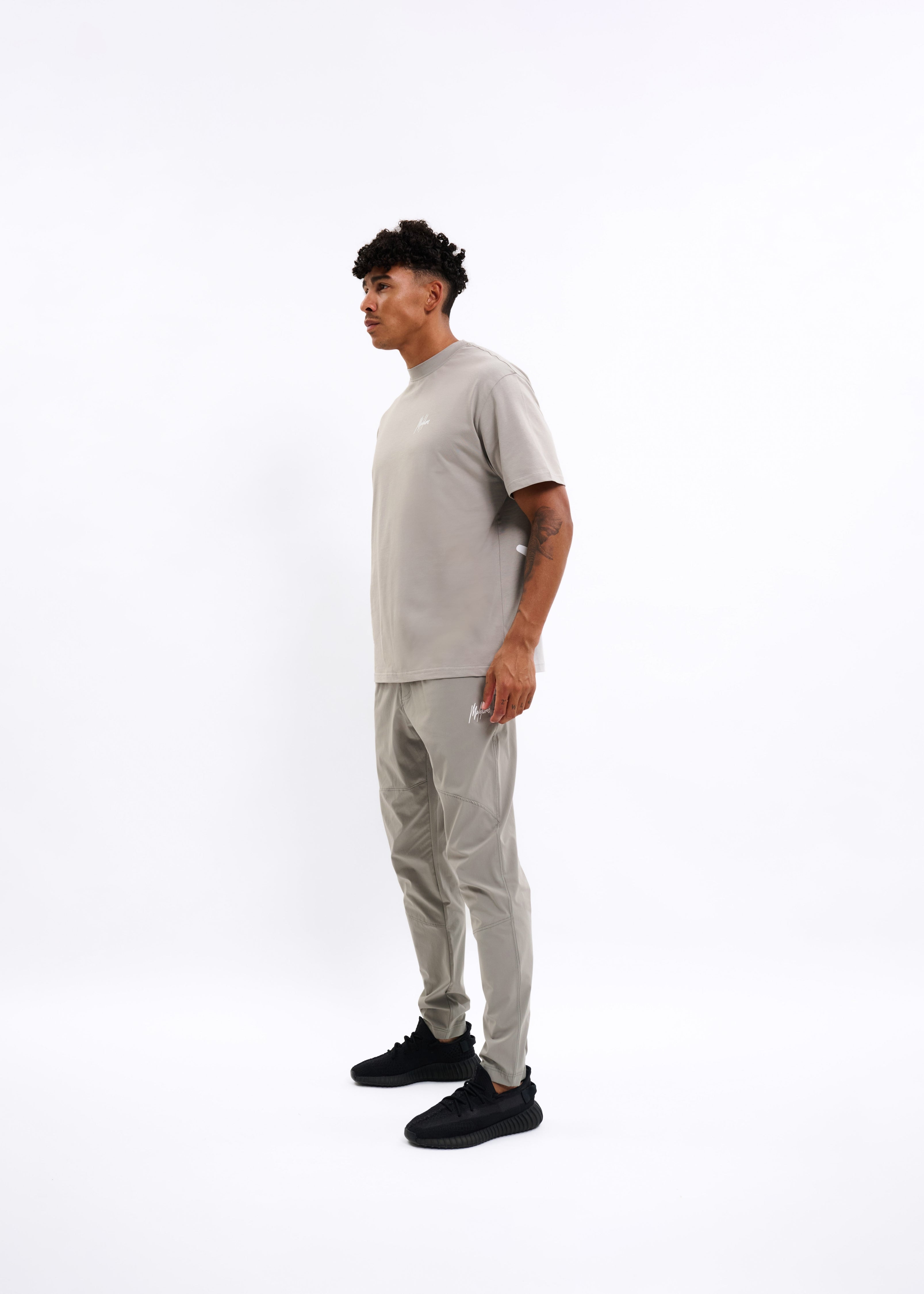 Malelions Sport Oversized Running T-Shirt | Light Grey