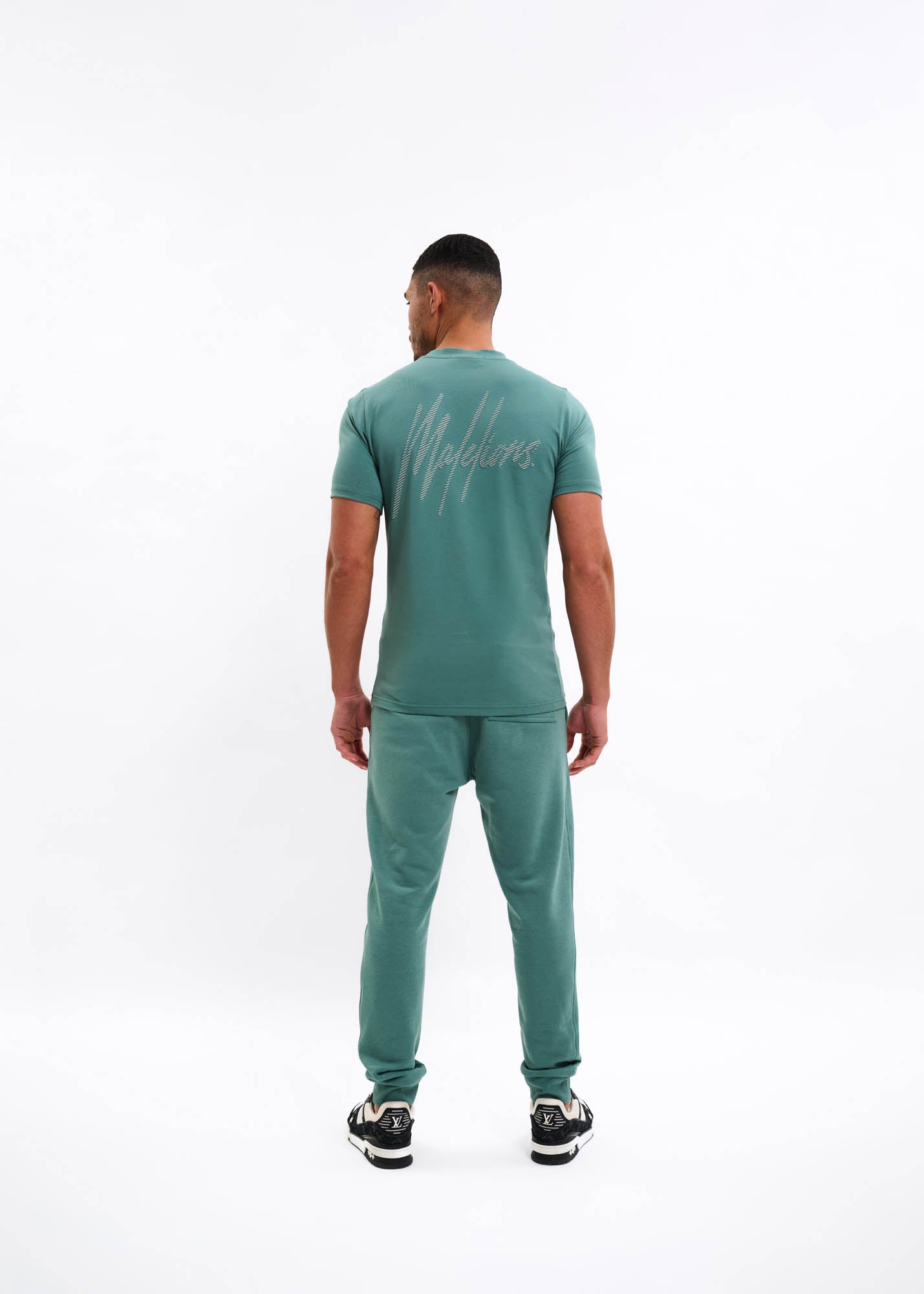 Malelions Men Striped Signature Sweatpants | Green