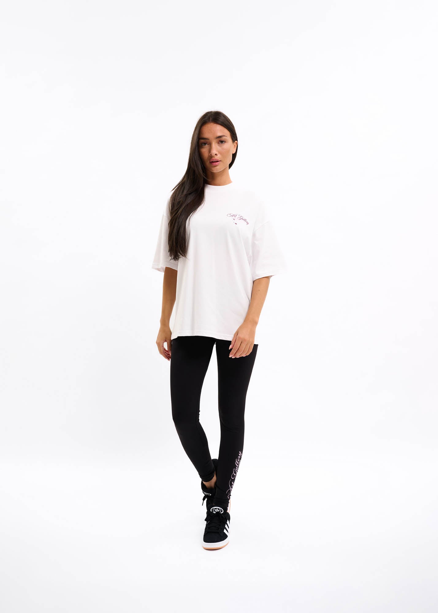 Malelions Women Collectors Oversized T-Shirt | White/Charcoal