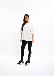 Malelions Women Collectors Oversized T-Shirt | White/Charcoal