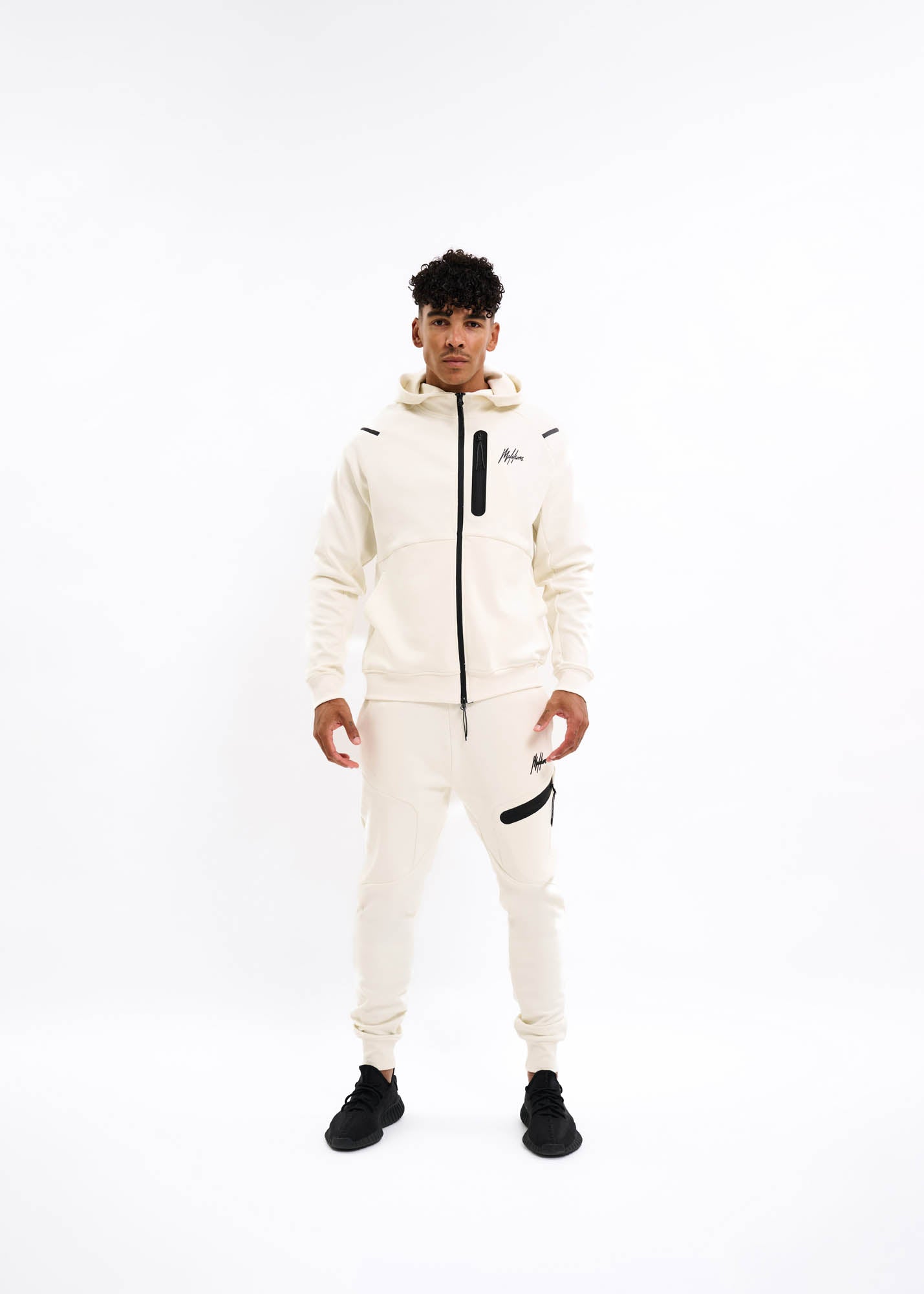 Malelions Sport Counter Zip Hoodie | Off-White