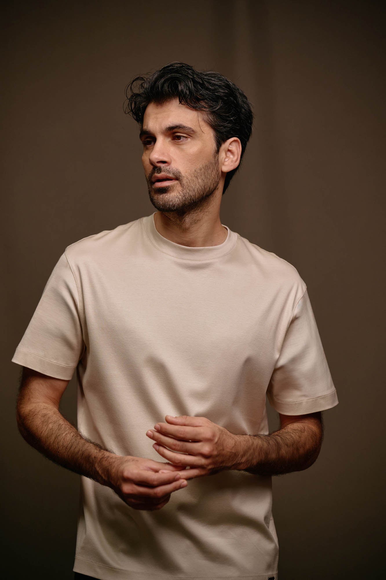 Malelions Men Mercerized T-Shirt | Off-White