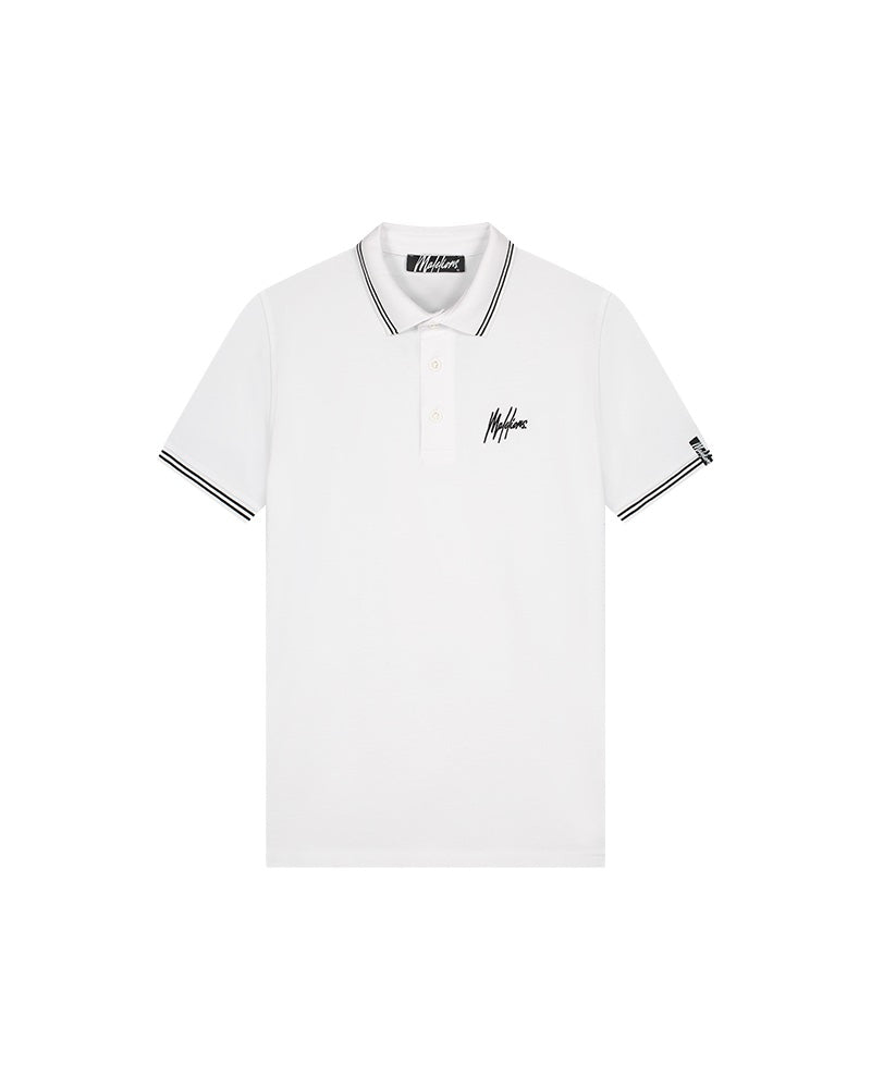 Malelions Men Signature Polo | White/Black