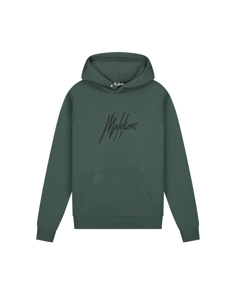  Malelions Men Striped Signature Hoodie | Dark Green