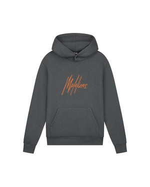 Malelions Men Striped Signature Hoodie | Grey/Orange