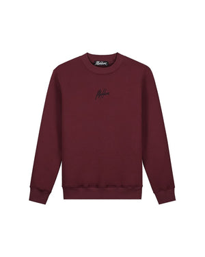 Malelions Men Striped Signature Sweater | Burgundy