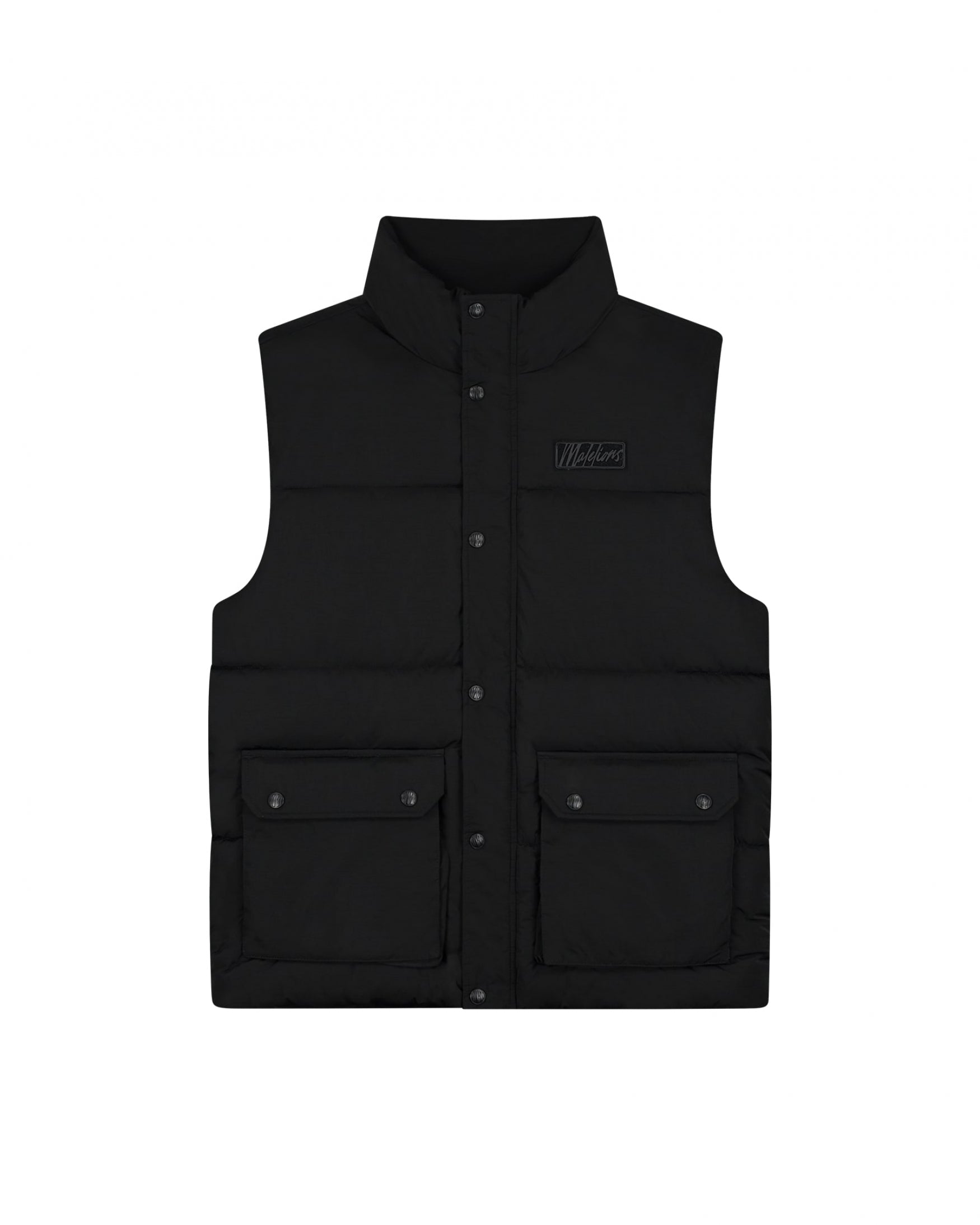  Malelions Men Crinkle Padded Vest | Black