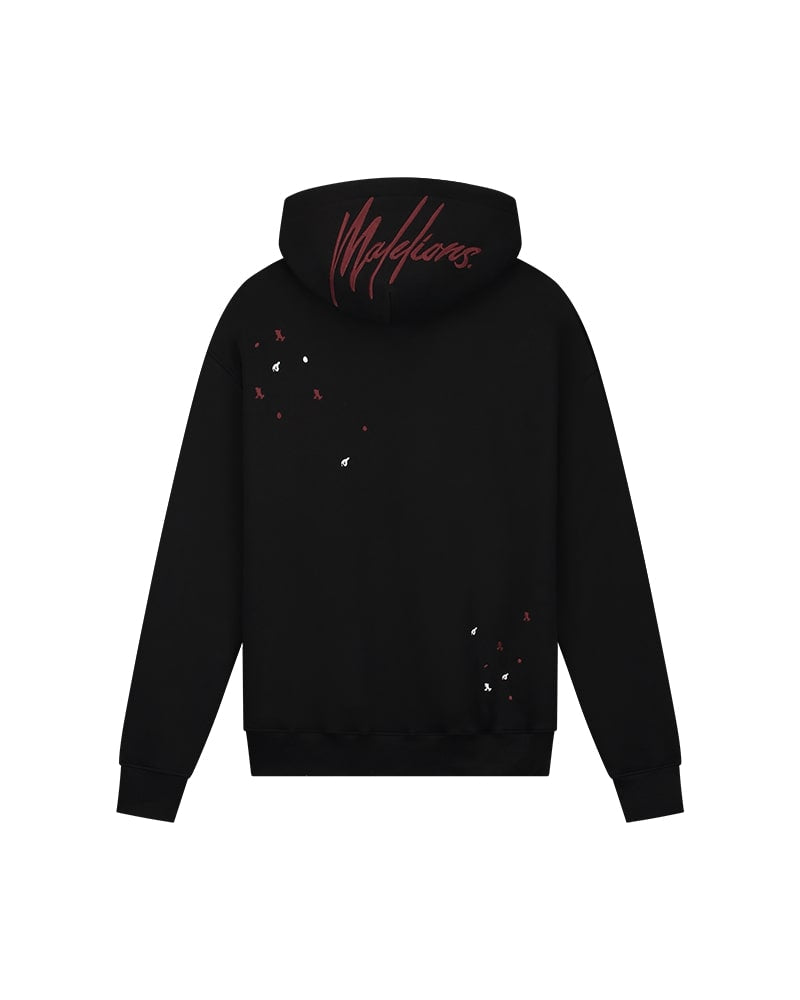 Malelions Men Painter Hoodie | Black/Burgundy