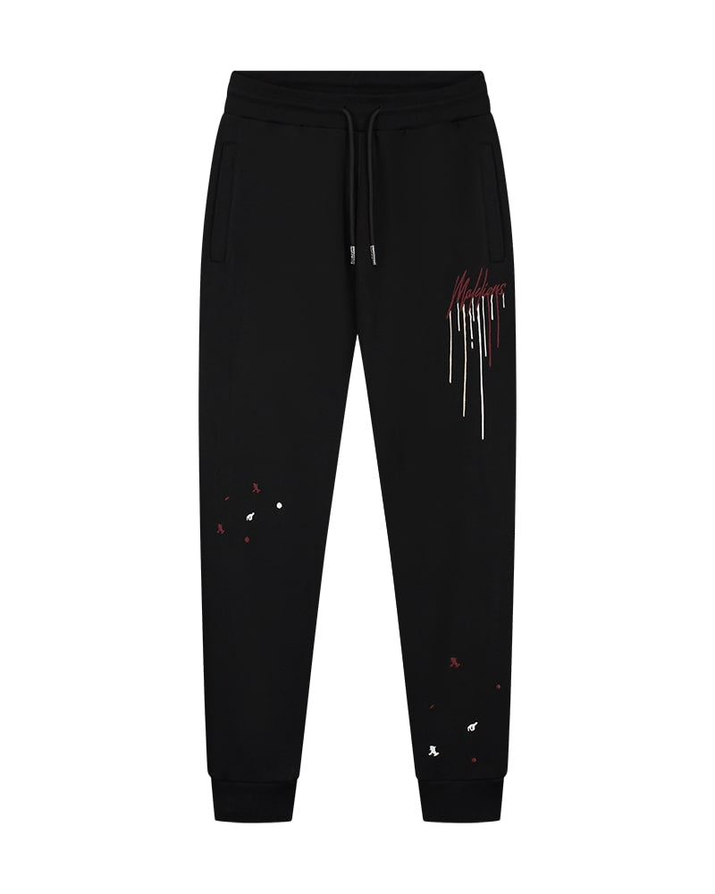 Malelions Men Regular Painter Sweatpants | Black/Burgundy