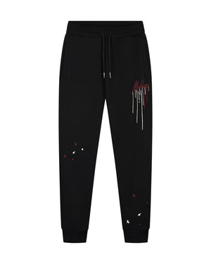 Malelions Men Regular Painter Sweatpants | Black/Burgundy