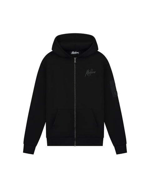 Malelions Men Nylon Pocket Zip Hoodie - Black - Malelions