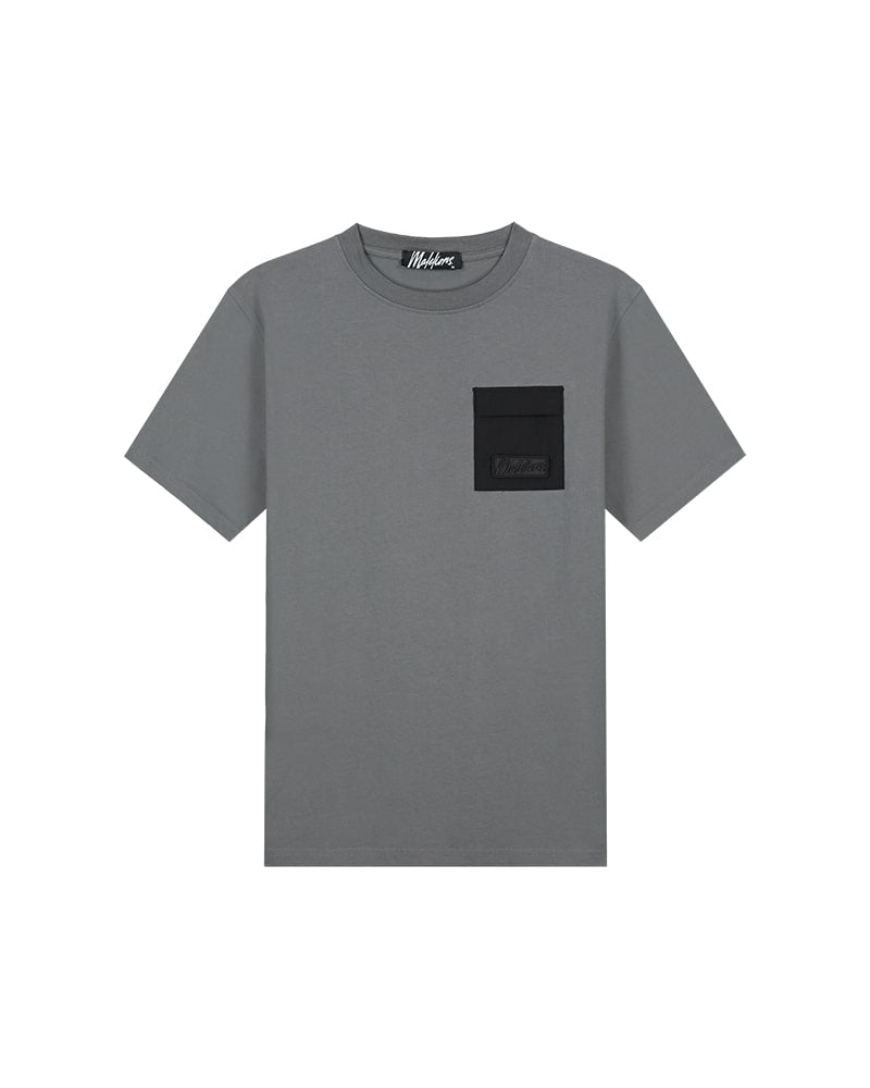  Malelions Men Nylon Pocket T-Shirt | Grey