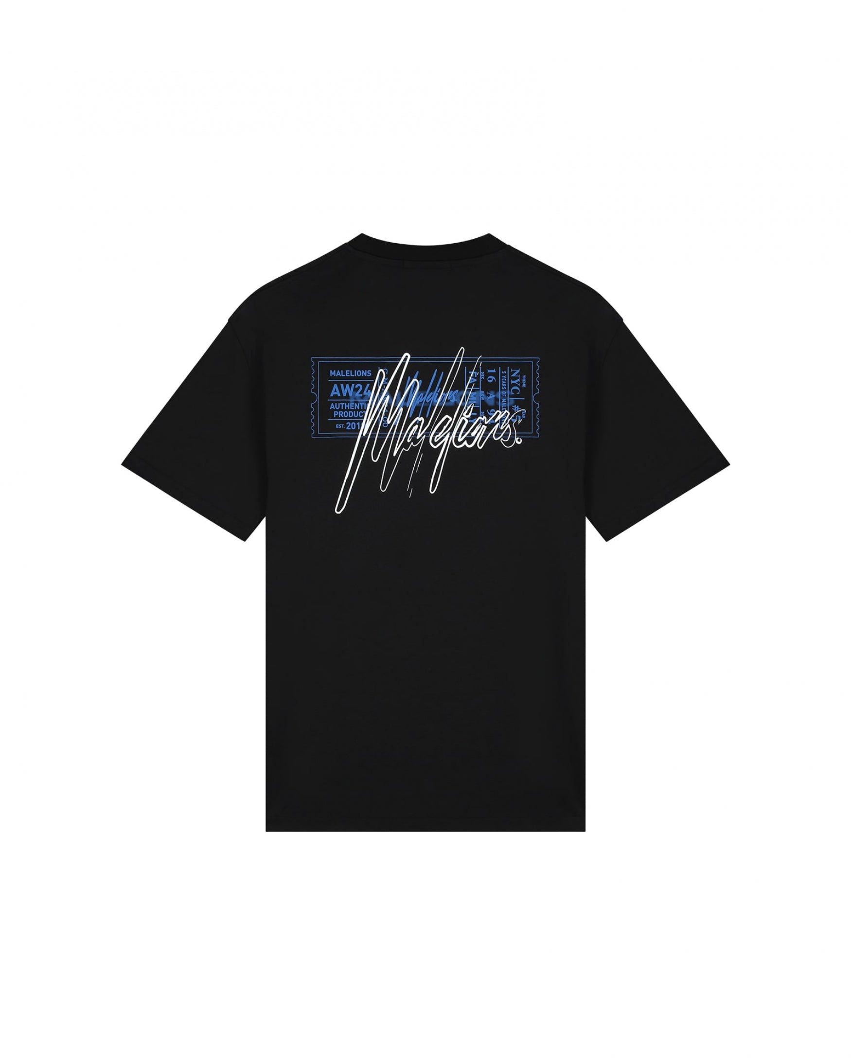 Malelions Men Oversized Ticket T-Shirt | Black/Cobalt
