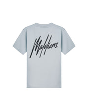 Malelions Men Striped Signature T-Shirt | Ocean Grey