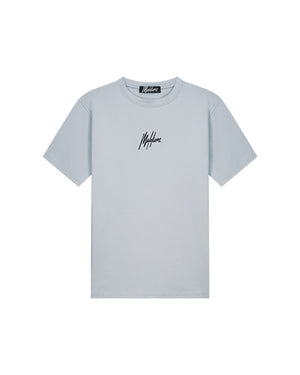 Malelions Men Striped Signature T-Shirt | Ocean Grey