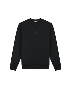 Malelions Men Striped Signature Sweater | Black