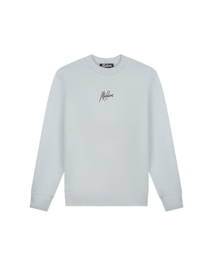 Malelions Men Striped Signature Sweater | Ocean Grey