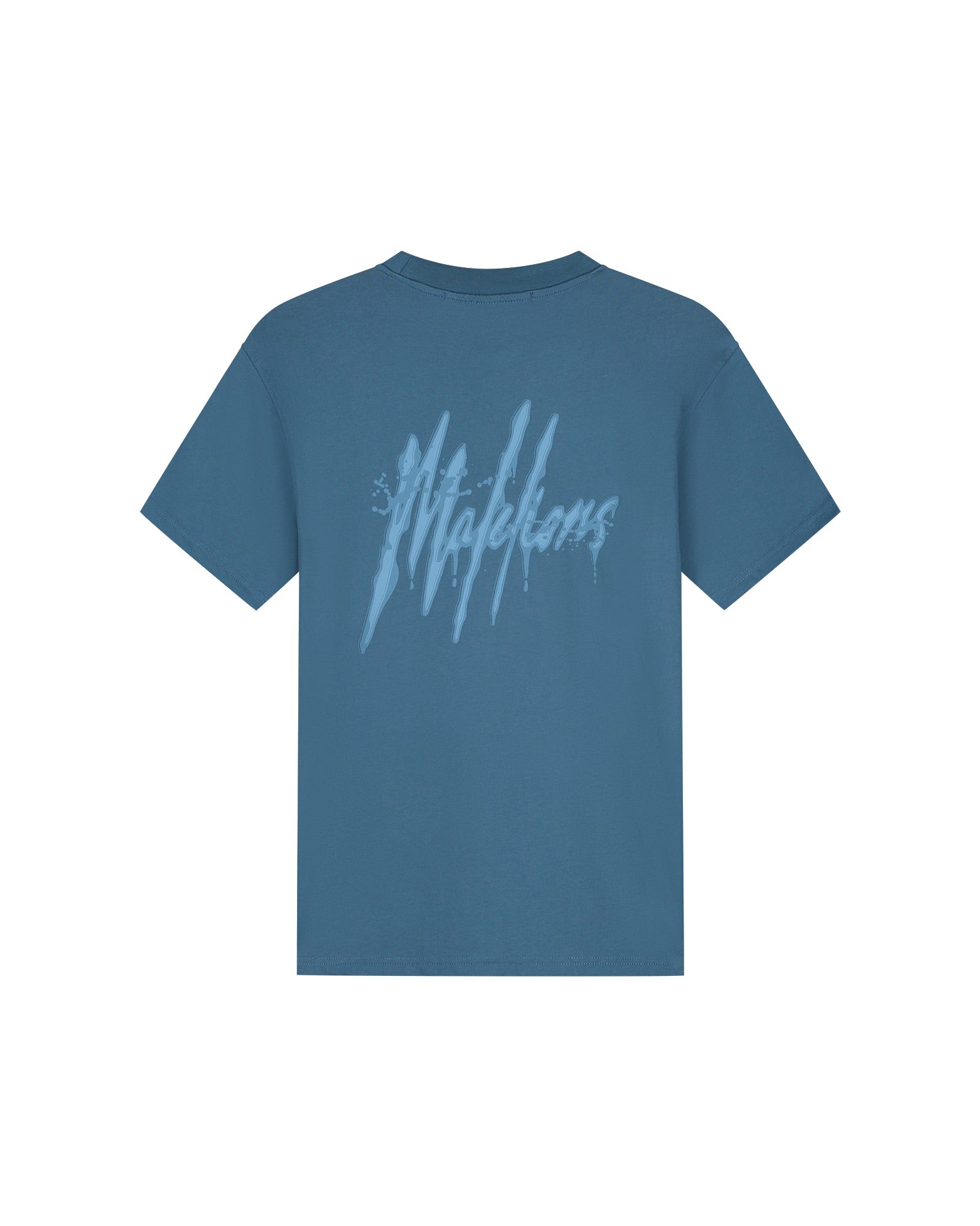 Malelions Men Signature Drip T-Shirt | Blue Slate
