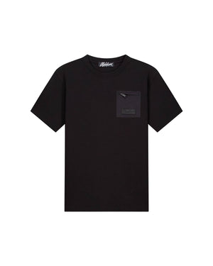 Malelions Men Nylon Pocket T-Shirt | Black