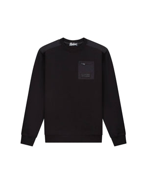 Malelions Men Nylon Pocket Sweater | Black