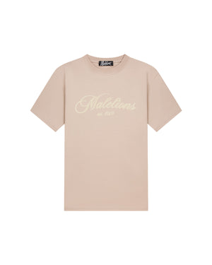 Malelions Men Handwritten T-Shirt | Sand