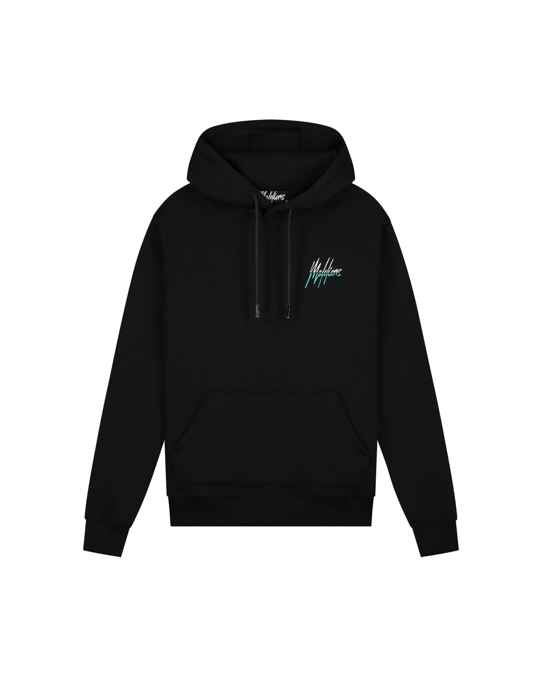  Malelions Men Split Hoodie | Black/Turquoise