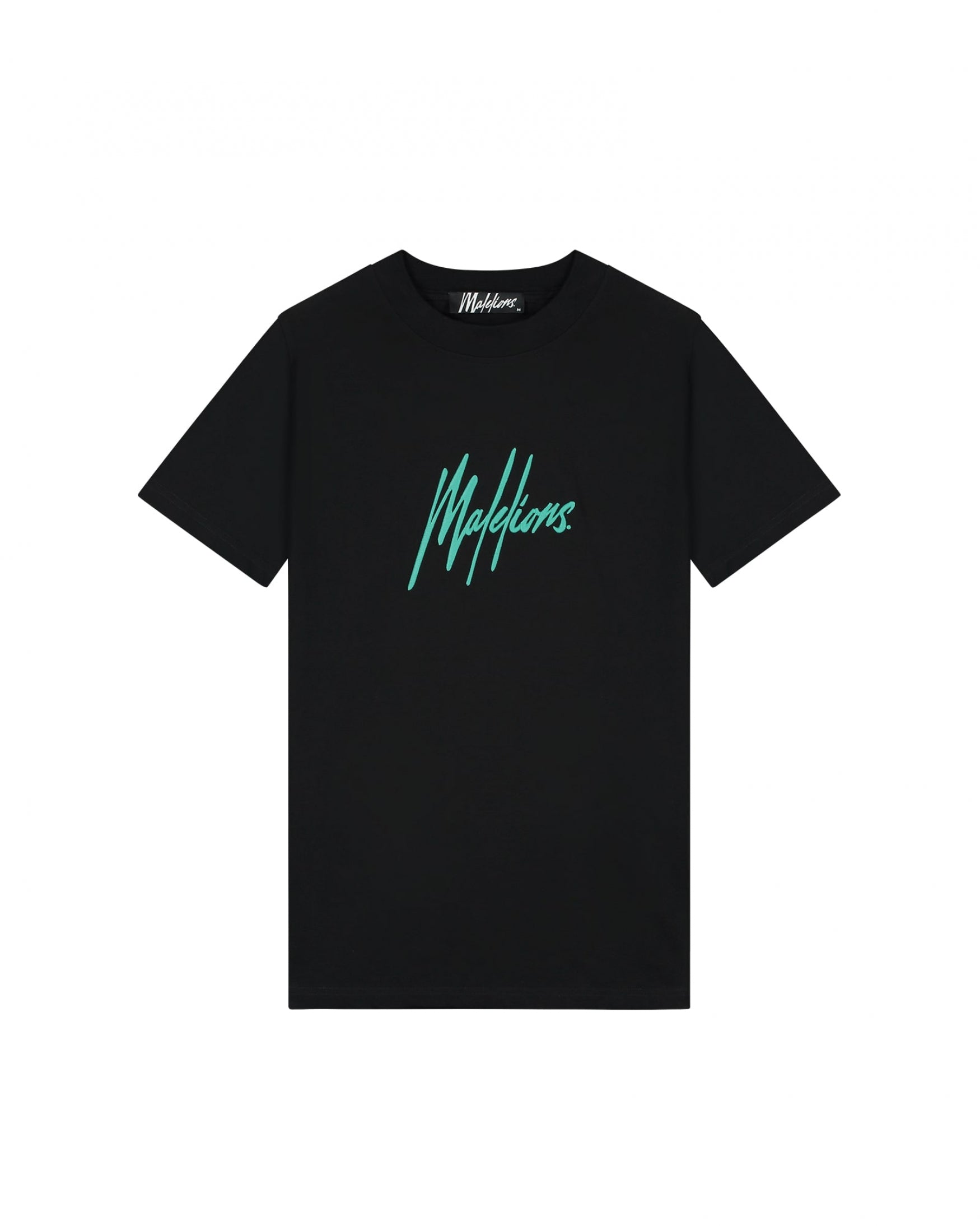  Malelions Men Essentials T-Shirt | Black/Turquoise