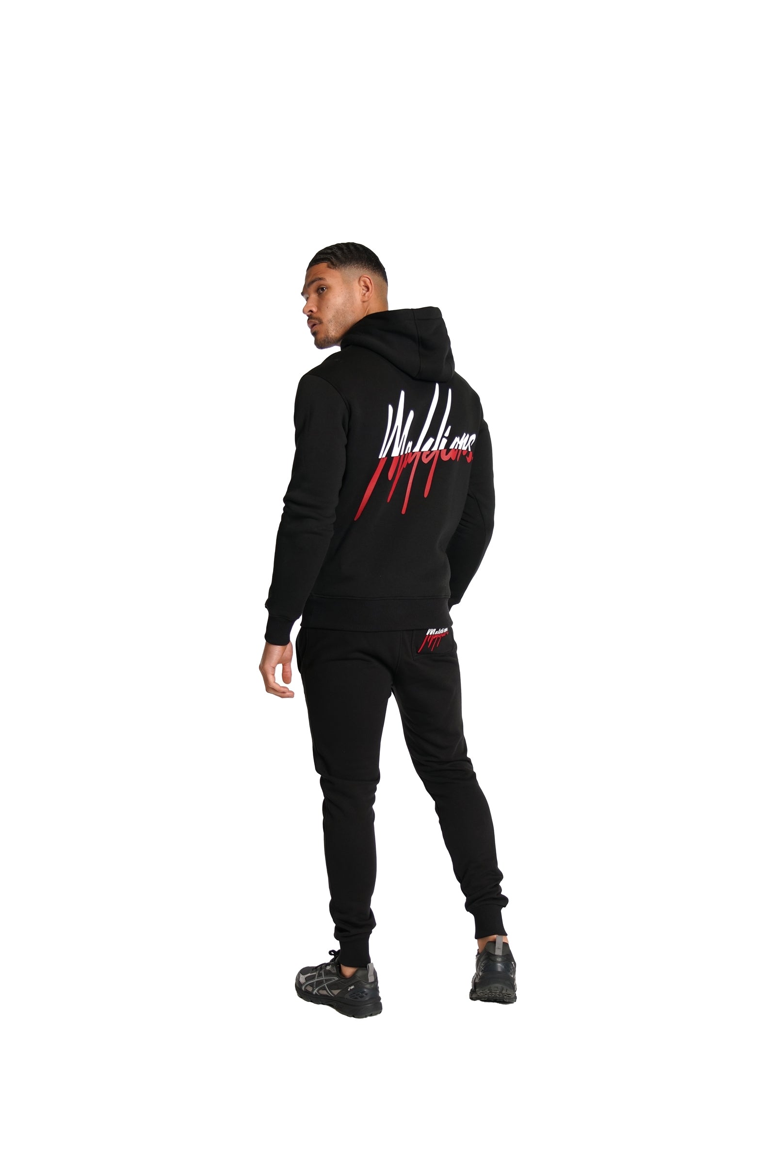 Malelions Men Split Tracksuit | Black/Red