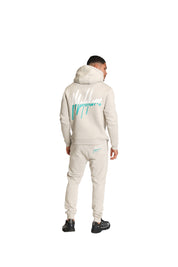 Malelions Men Split Tracksuit | Light Grey/Turquoise