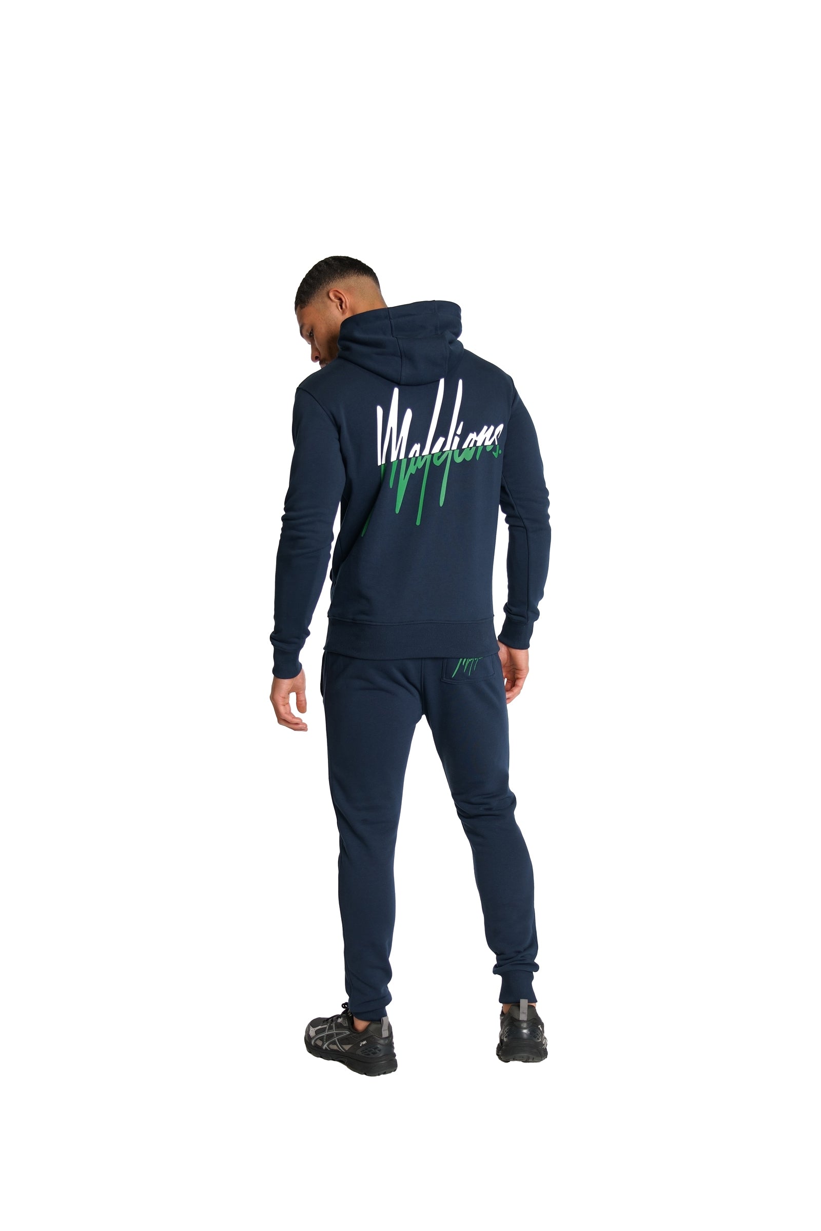 Malelions Men Split Tracksuit | Navy/Green